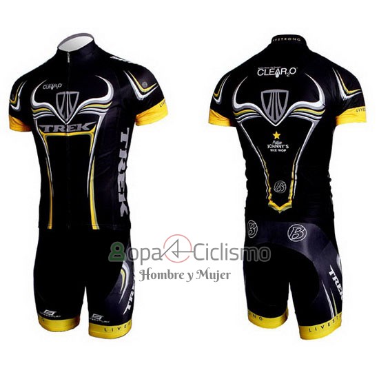 Trek Ropa Ciclismo Culotte Corto 2009 Mangas Cortas Negro y AMarillo